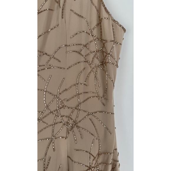 Macis Vintage Beaded Formal Evening Sleeveless Maxi Dress Womens 12 - Picture 9 of 10